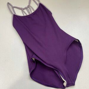 Capezio Leotard Dark Purple with Lilac Straps Size Small